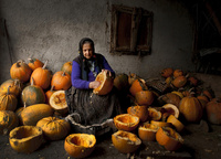 Lady with pumpkins  Mihnea Turcu