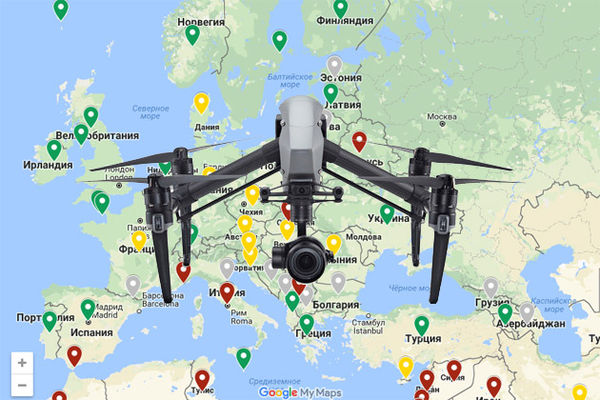 Карта полеты дронов