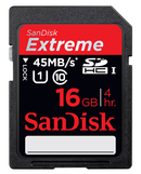 Носитель информации SanDisk Extreme SDHC UHS-I 45MB/s 16GB